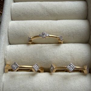 Frieda Rothman Gold and Silver Women's Size 8 Ring Stack